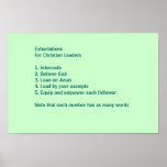 Exhortations for Christian Leaders posters