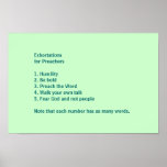 Exhortations for Preachers Poster