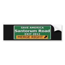 Exit 2012 Santorum Road Bumper Stickers