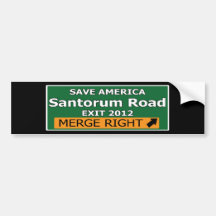 Exit 2012 Santorum Road Bumper Stickers