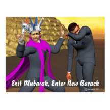 Exit Mubarak, Enter New Barack Post Card