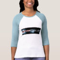 EXIT Stage Left Ladies Baseball Shirt by Sinohui EXIT Stage Left Ladies Baseball Shirt