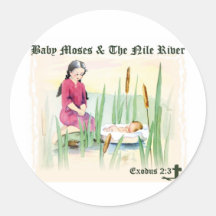 Exodus 2:3 - Baby Moses on the Nile River Stickers