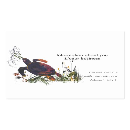 Exotic Animal - Turle Business Card (back side)