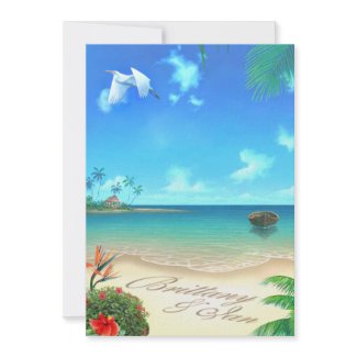 Exotic Beach (ask me to put your names in sand) zazzle_invitation