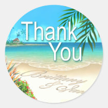 Exotic Beach (ask me to put your names in sand) Round Stickers