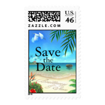 Exotic Beach Save the Date Stamps