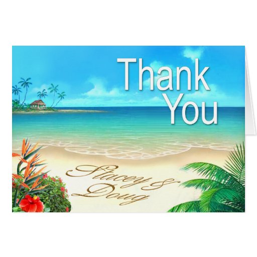 Exotic Beach Thank You Stationery Note Card Zazzle