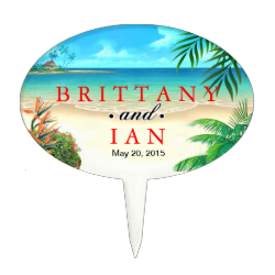 Exotic Beach Tropical Party Luau Cake Topper