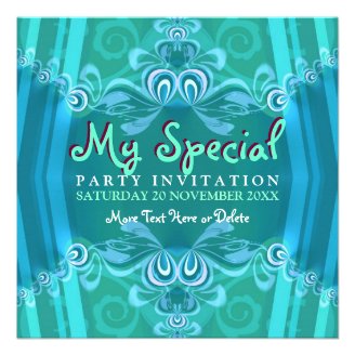  Stylish Teal & Gold Dinner Party Invitations 
