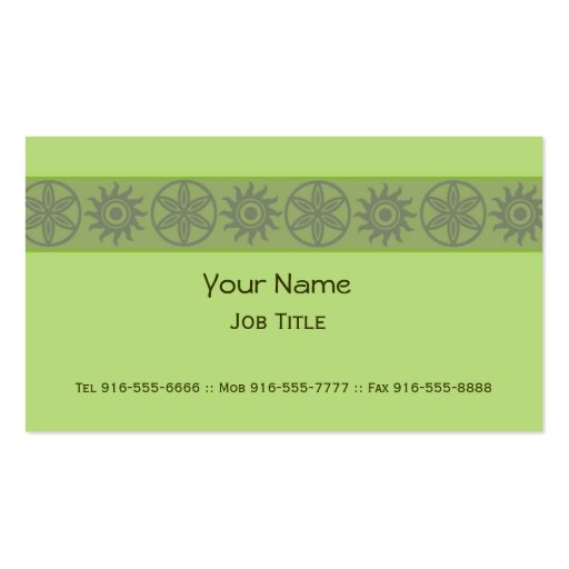 Exotic Business Cards Green (front side)