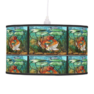 EXOTIC CHINESE KOI HANGING LAMP