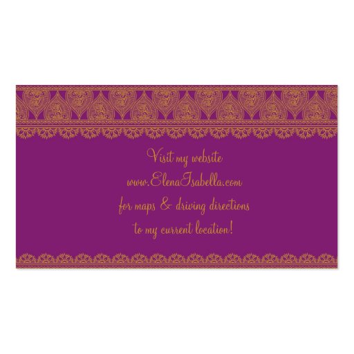 Exotic, Elegant, Royal Business Card (back side)