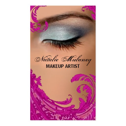 Exotic Floral Makeup Artist Business Card (front side)