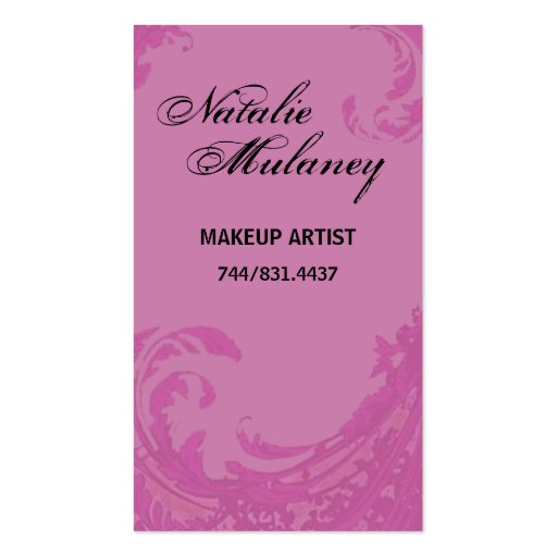 Exotic Floral Makeup Artist Business Card (back side)