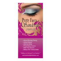 Exotic Floral Makeup Artist Menu (fuschia) Full Color Rack Card