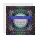 Exotic Fractal Feathers Wedding Reception Invites invitation