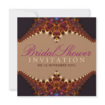 Exotic Fractal Satin Gold Bridal Shower Invitation