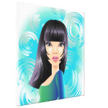 Exotic Girl in Blue  Wrapped Canvas Gallery Wrapped Canvas