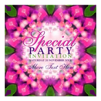  Bright Purple Hot Pink Party Invitations