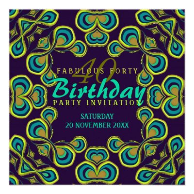 Exotic Goddess Fabulous 40 Party Invitation