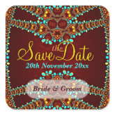 Exotic Gold Jewels Save the Date Sticker sticker