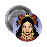 Exotic Gothic Queen with Ankh Earrings by Al Rio Button