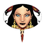Exotic Gothic Queen with Ankh Earrings by Al Rio Cake Toppers