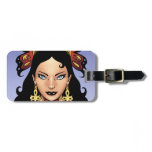Exotic Gothic Queen with Ankh Earrings by Al Rio Travel Bag Tag