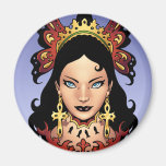 Exotic Gothic Queen with Ankh Earrings by Al Rio Refrigerator Magnet