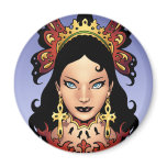 Exotic Gothic Queen with Ankh Earrings by Al Rio Refrigerator Magnet