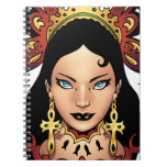 Exotic Gothic Queen with Ankh Earrings by Al Rio Note Books