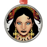 Exotic Gothic Queen with Ankh Earrings by Al Rio Ornaments