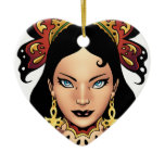 Exotic Gothic Queen with Ankh Earrings by Al Rio Ornaments