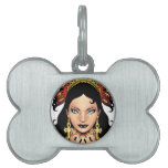 Exotic Gothic Queen with Ankh Earrings by Al Rio Pet Name Tags