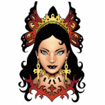 Exotic Gothic Queen with Ankh Earrings by Al Rio Acrylic Cut Outs