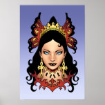 Exotic Gothic Queen with Ankh Earrings by Al Rio Posters