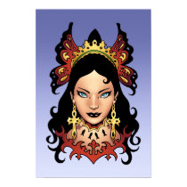 Exotic Gothic Queen with Ankh Earrings by Al Rio Print