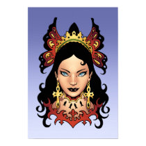 Exotic Gothic Queen with Ankh Earrings by Al Rio Print