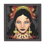 Exotic Gothic Queen with Ankh Earrings by Al Rio Premium Keepsake Box