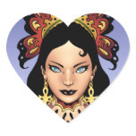 Exotic Gothic Queen with Ankh Earrings by Al Rio Stickers