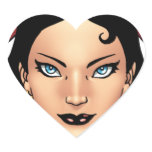 Exotic Gothic Queen with Ankh Earrings by Al Rio Heart Stickers