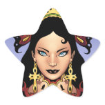 Exotic Gothic Queen with Ankh Earrings by Al Rio Stickers