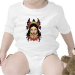 Exotic Gothic Queen with Ankh Earrings by Al Rio Baby Bodysuit