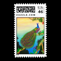 Exotic Green Peacock postage
