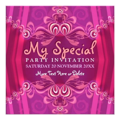 Exotic Pink Girls Boudoir Party Invitation