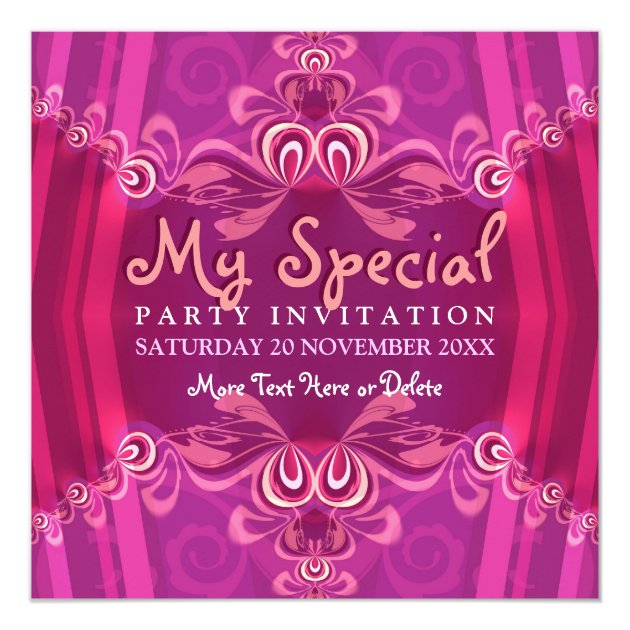 Exotic Pink Girls Boudoir Party  Invitation