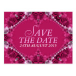 Exotic Pink Lacy Save the Date Postcard