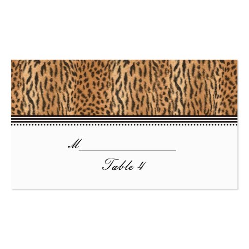 Exotic Print Animal Skin Wedding Placecard Business Cards (front side)