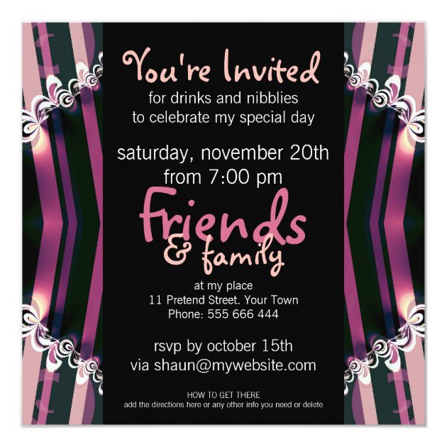 Exotic Purple Girls Boudoir Party  Invitations